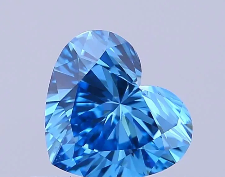 0.60ct HEART Fancy Vivid Blue VVS2 Coloured Lab diamond