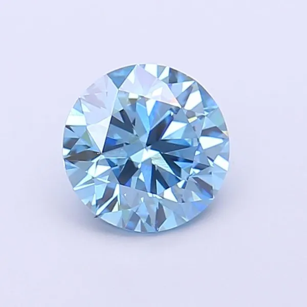 1.09ct ROUND Fancy Vivid Blue VVS2 Coloured Lab diamond