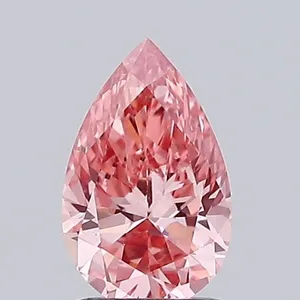 0.68ct PEAR Fancy Vivid Pink VS1 Coloured Lab diamond