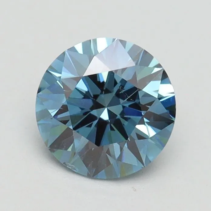 0.90ct ROUND Fancy Vivid Blue SI1 Coloured Lab diamond
