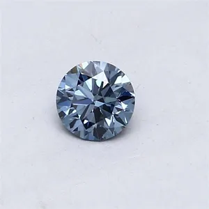 0.3ct ROUND Fancy Vivid Blue VVS2 Coloured Lab diamond
