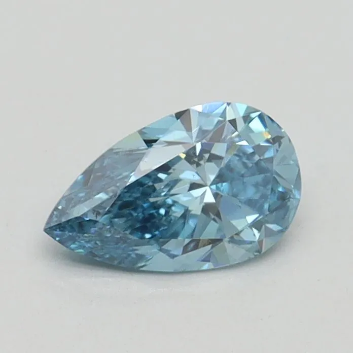0.51ct PEAR Fancy Vivid Blue VS2 Coloured Lab diamond