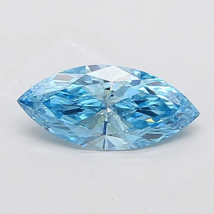 2.00ct MARQUISE Fancy Vivid Blue SI2 Coloured Lab diamond