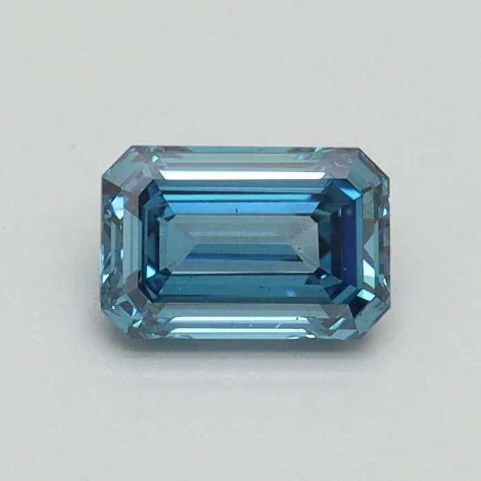 0.50ct EMERALD Fancy Vivid Blue SI1 Coloured Lab diamond