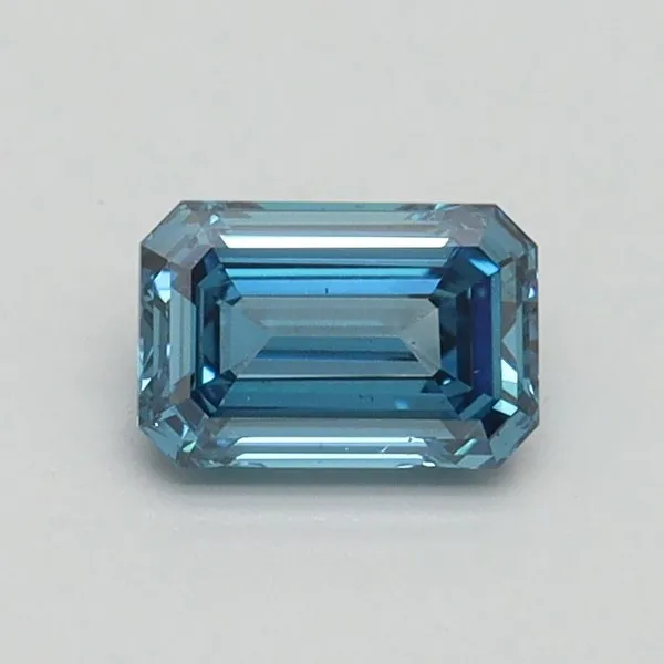0.5ct EMERALD Fancy Vivid Blue SI1 Coloured Lab diamond