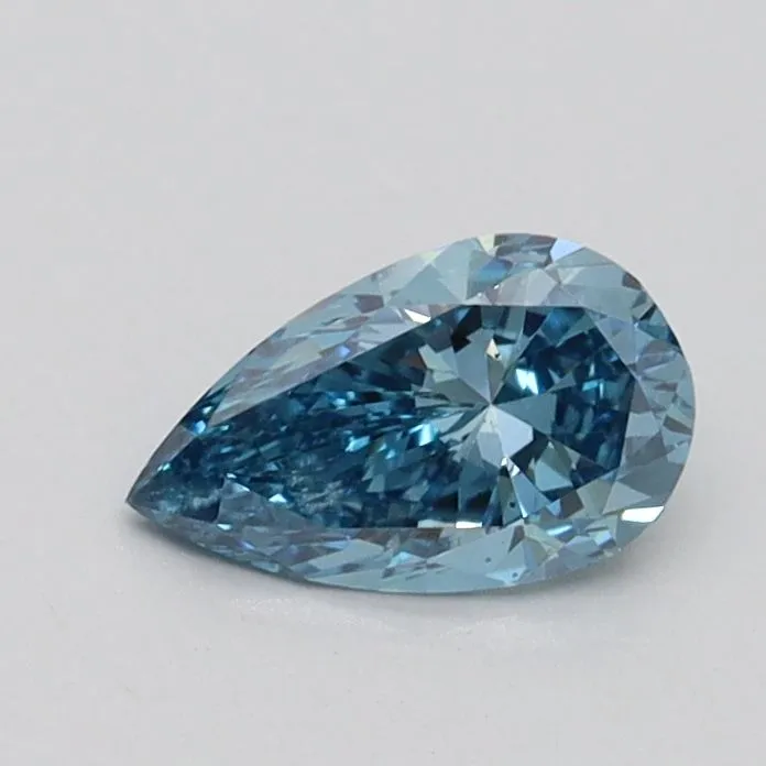 0.50ct PEAR Fancy Vivid Blue VS2 Coloured Lab diamond