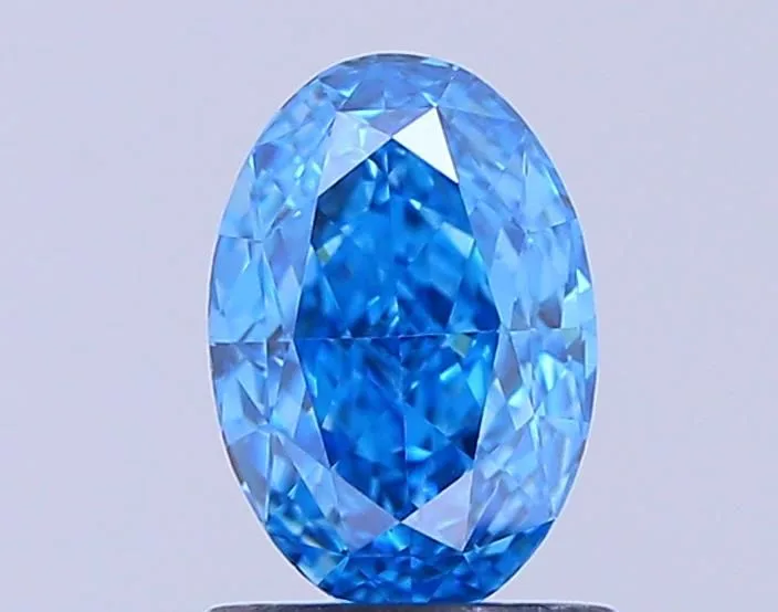 1.03ct OVAL Fancy Vivid Blue VS1 Coloured Lab diamond
