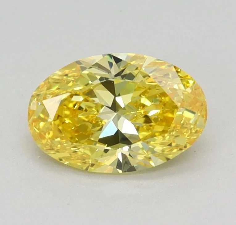 0.58ct OVAL Fancy Intense Yellow VVS2 Coloured Lab diamond