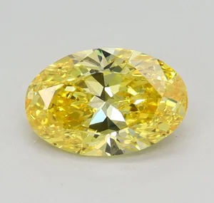0.58ct OVAL Fancy Intense Yellow VVS2 Coloured Lab diamond