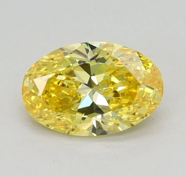 0.58ct OVAL Fancy Intense Yellow VVS2 Coloured Lab diamond