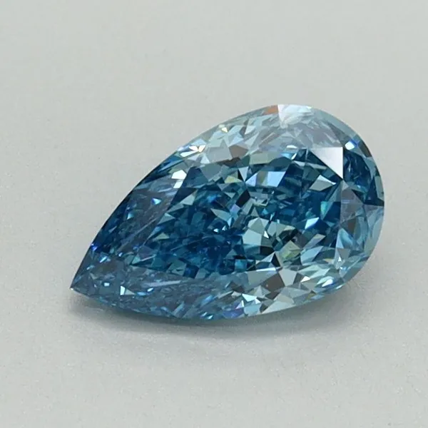 0.58ct PEAR Fancy Vivid Blue VS1 Coloured Lab diamond