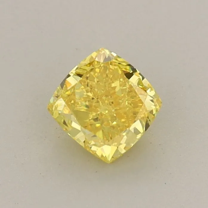 0.51ct CUSHION Fancy Vivid Yellow VS1 Coloured Lab diamond