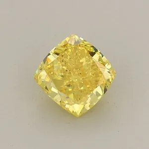 0.51ct CUSHION Fancy Vivid Yellow VS1 Coloured Lab diamond