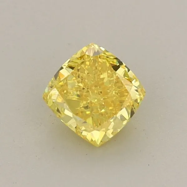 0.51ct CUSHION Fancy Vivid Yellow VS1 Coloured Lab diamond