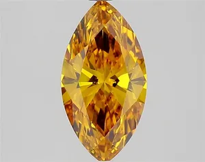 1.5ct MARQUISE Fancy Vivid Orange Yellow VS1 Coloured Lab diamond