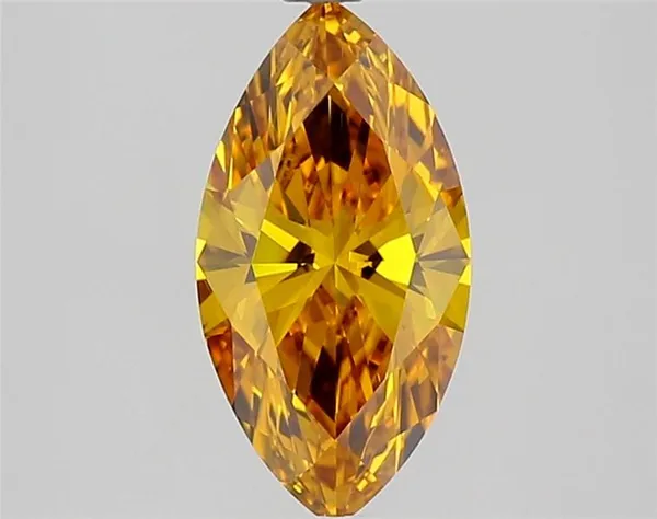 1.5ct MARQUISE Fancy Vivid Orange Yellow VS1 Coloured Lab diamond