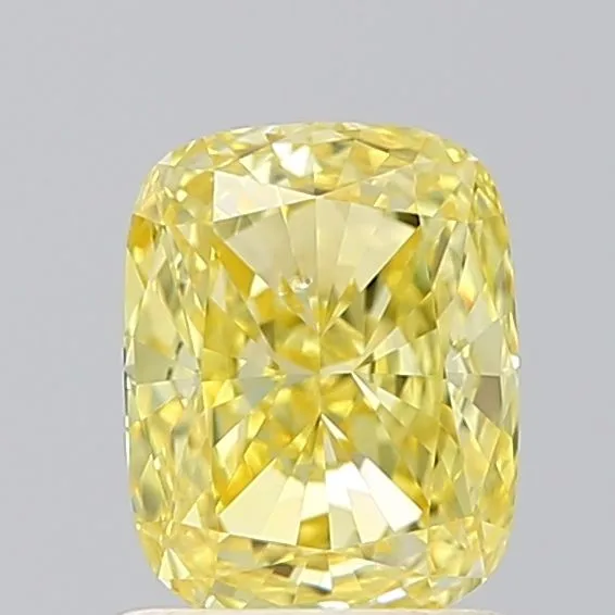 1.01ct CUSHION Fancy Vivid Yellow VS2 Coloured Lab diamond