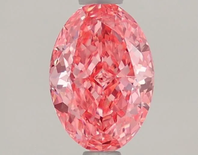 1.07ct OVAL Fancy Vivid Pink IF Coloured Lab diamond