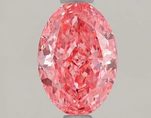 1.07ct OVAL Fancy Vivid Pink IF Coloured Lab diamond