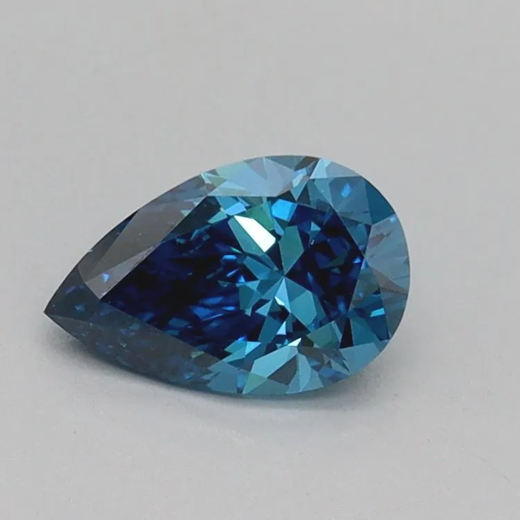 0.53ct PEAR Fancy Vivid Blue VS2 Coloured Lab diamond