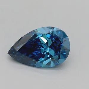 0.53ct PEAR Fancy Vivid Blue VS2 Coloured Lab diamond