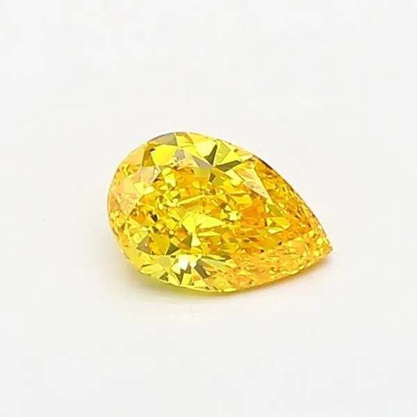 0.37ct PEAR Fancy Vivid Yellow VVS1 Coloured Lab diamond