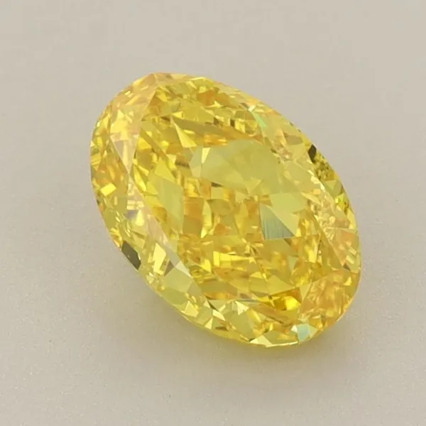 1.03ct OVAL Fancy Vivid Yellow VVS2 Coloured Lab diamond