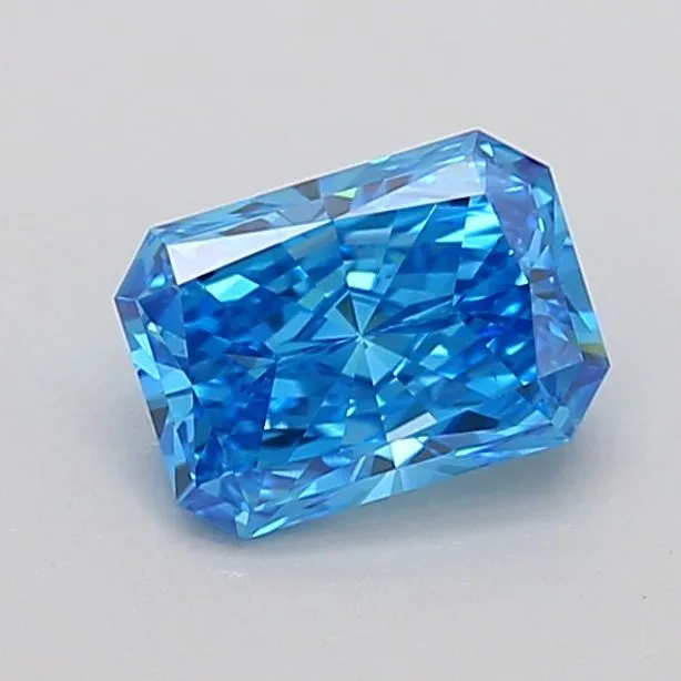 0.92ct RADIANT Fancy Vivid Blue VS1 Coloured Lab diamond