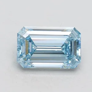 1.01ct EMERALD Fancy Intense Blue VS1 Coloured Lab diamond