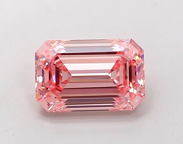 1.39ct EMERALD Fancy Intense Pink VS1 Coloured Lab diamond