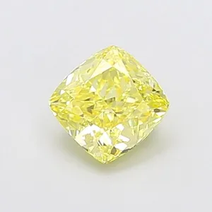 1.03ct CUSHION Fancy Intense Yellow VS2 Coloured Lab diamond