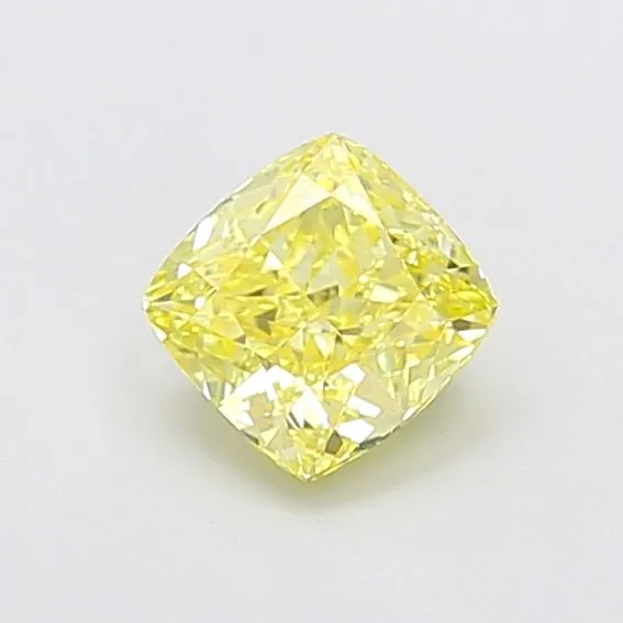 1.03ct CUSHION Fancy Intense Yellow VS2 Coloured Lab diamond