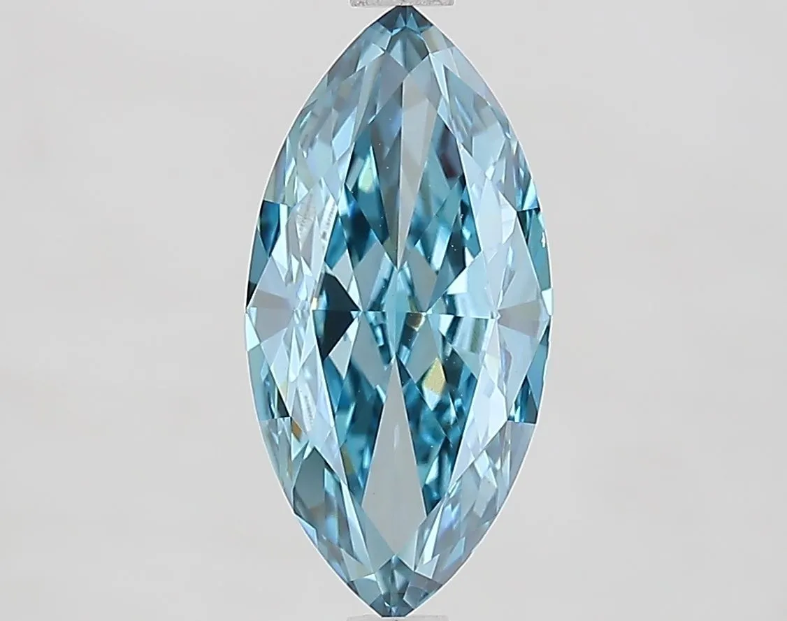 2.66ct MARQUISE Fancy Vivid Blue VVS2 Coloured Lab diamond