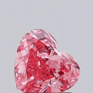 1.29ct HEART Fancy Vivid Pink VS1 Coloured Lab diamond
