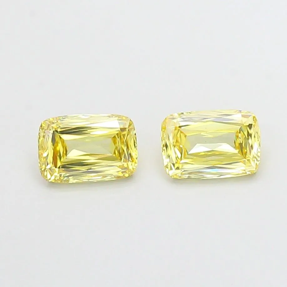 0.76ct CUSHION Fancy Yellow VS1 Coloured Lab diamond