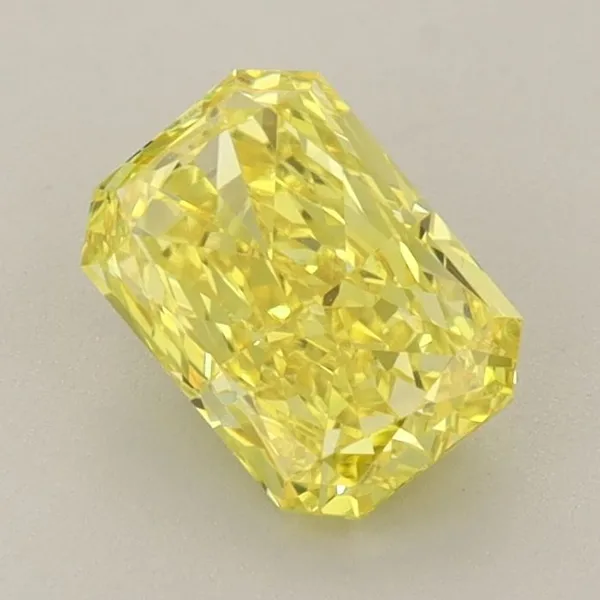1.14ct RADIANT Fancy Vivid Yellow VVS2 Coloured Lab diamond