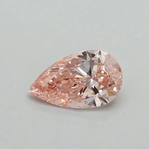 0.3ct PEAR Fancy Vivid Pink VS2 Coloured Lab diamond