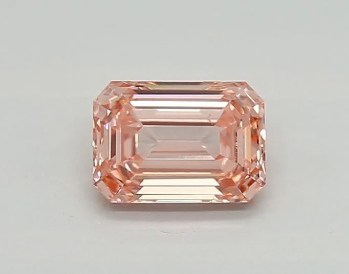 0.47ct EMERALD Fancy Intense Pink VS1 Coloured Lab diamond