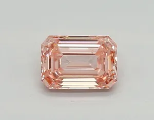 0.47ct EMERALD Fancy Intense Pink VS1 Coloured Lab diamond