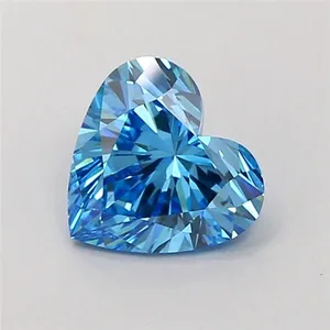 1.51ct HEART Fancy Vivid Blue VVS2 Coloured Lab diamond