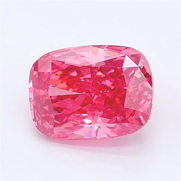 1.09ct CUSHION Fancy Vivid Pink VS1 Coloured Lab diamond