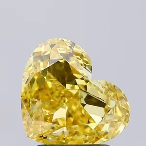 1.88ct HEART Fancy Vivid Yellow VS2 Coloured Lab diamond