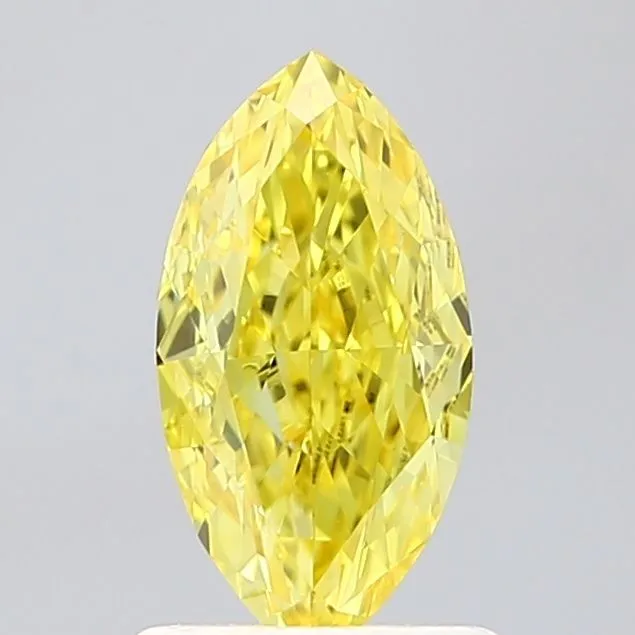 1.07ct MARQUISE Fancy Vivid Yellow VVS2 Coloured Lab diamond