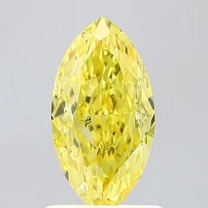 1.07ct MARQUISE Fancy Vivid Yellow VVS2 Coloured Lab diamond