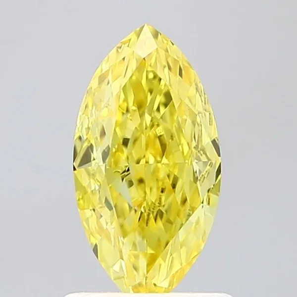 1.07ct MARQUISE Fancy Vivid Yellow VVS2 Coloured Lab diamond