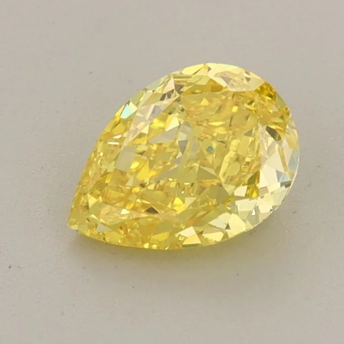 0.80ct PEAR Fancy Vivid Yellow VVS2 Coloured Lab diamond
