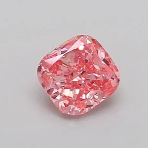 0.46ct CUSHION Fancy Vivid Pink VS1 Coloured Lab diamond