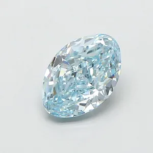 1.03ct OVAL Fancy Vivid Blue VVS2 Coloured Lab diamond
