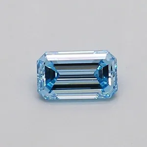 0.31ct EMERALD Fancy Vivid Blue VVS2 Coloured Lab diamond