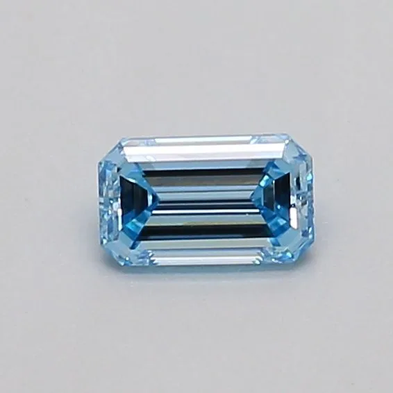 0.31ct EMERALD Fancy Vivid Blue VVS2 Coloured Lab diamond